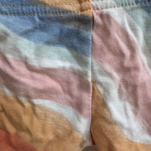 Carter's 2T Girls Orange Marble Striped Soft Pajama Shorts - Picture 2 of 5